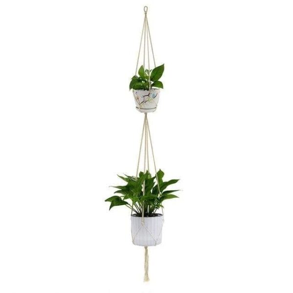 Pot de Fleurs Suspendu <br> Cache Pot à Accrocher Macramé – Image 4
